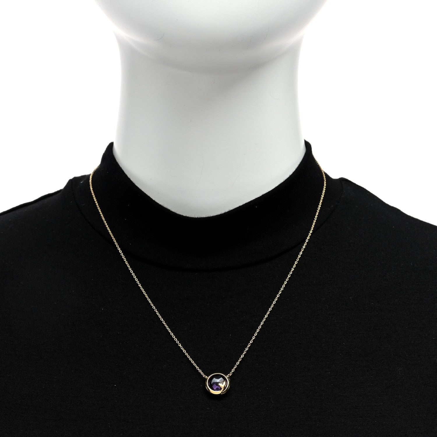 Tiffany 18K Yellow Gold Amethyst Paloma Picasso Olive Leaf Pendant Necklace 2 of 4