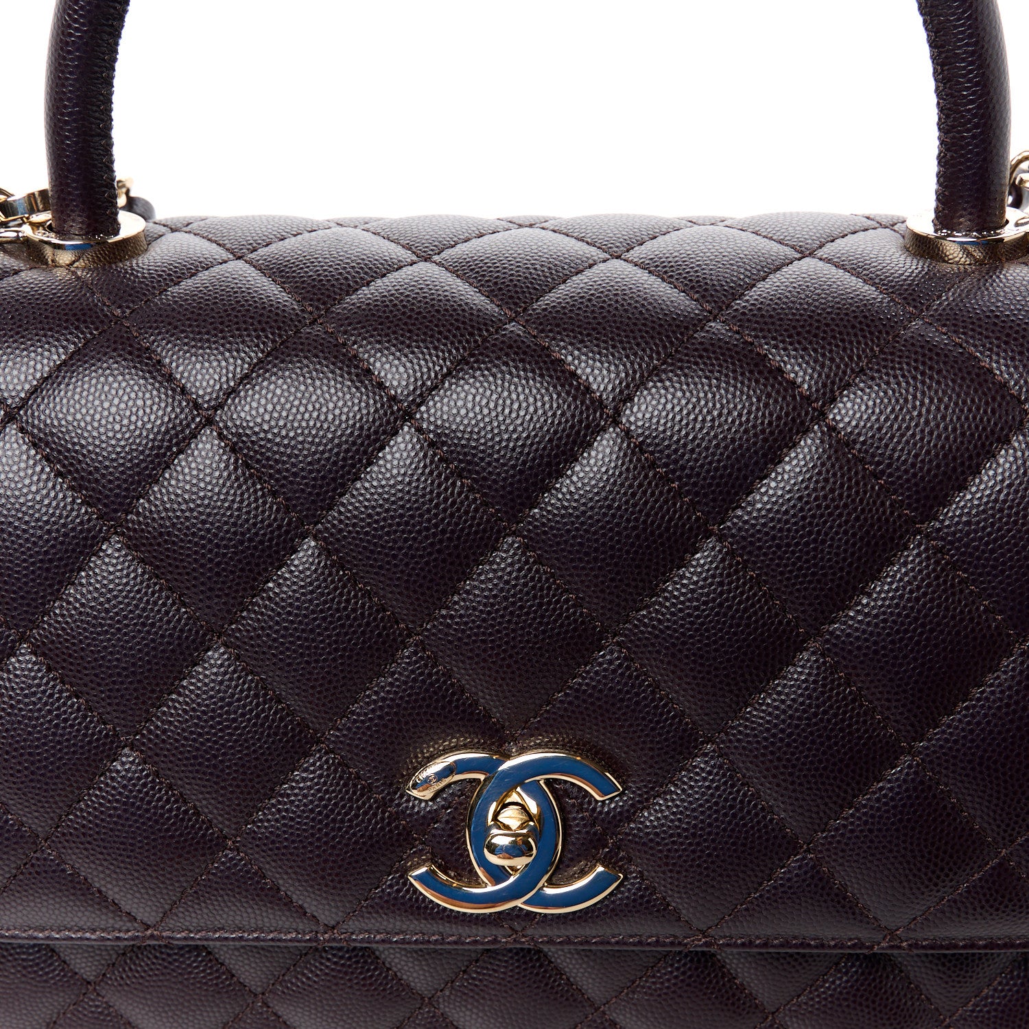 Chanel Caviar Quilted Small Coco Handle Flap Dark Brown 11 of 12
