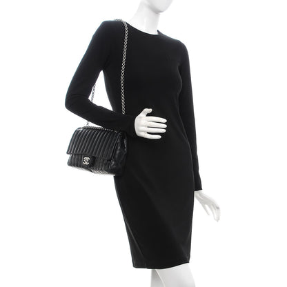 Chanel Lambskin Vertical Quilted Medium Single Flap Black 2 of 16