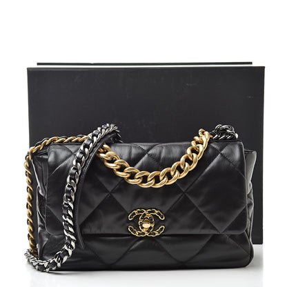 Chanel Lambskin Quilted Large 19 Flap Black 11 of 11