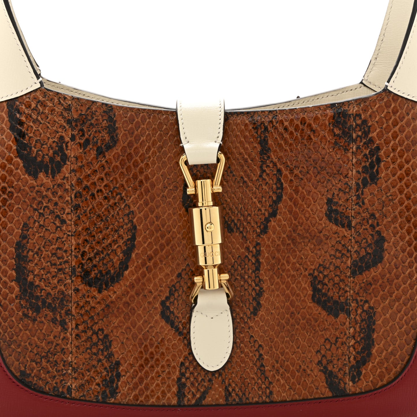 Snakeskin Calfskin Small Jackie 1961 Hobo Brown Multicolor