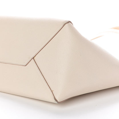 Celine Grained Calfskin Medium Horizontal Cabas Phantom White 8 of 13