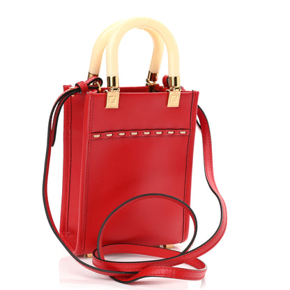 Fendi Vitello King Plexiglass Mini Fendi Sunshine Shopper Tote Fuoco 3 of 10