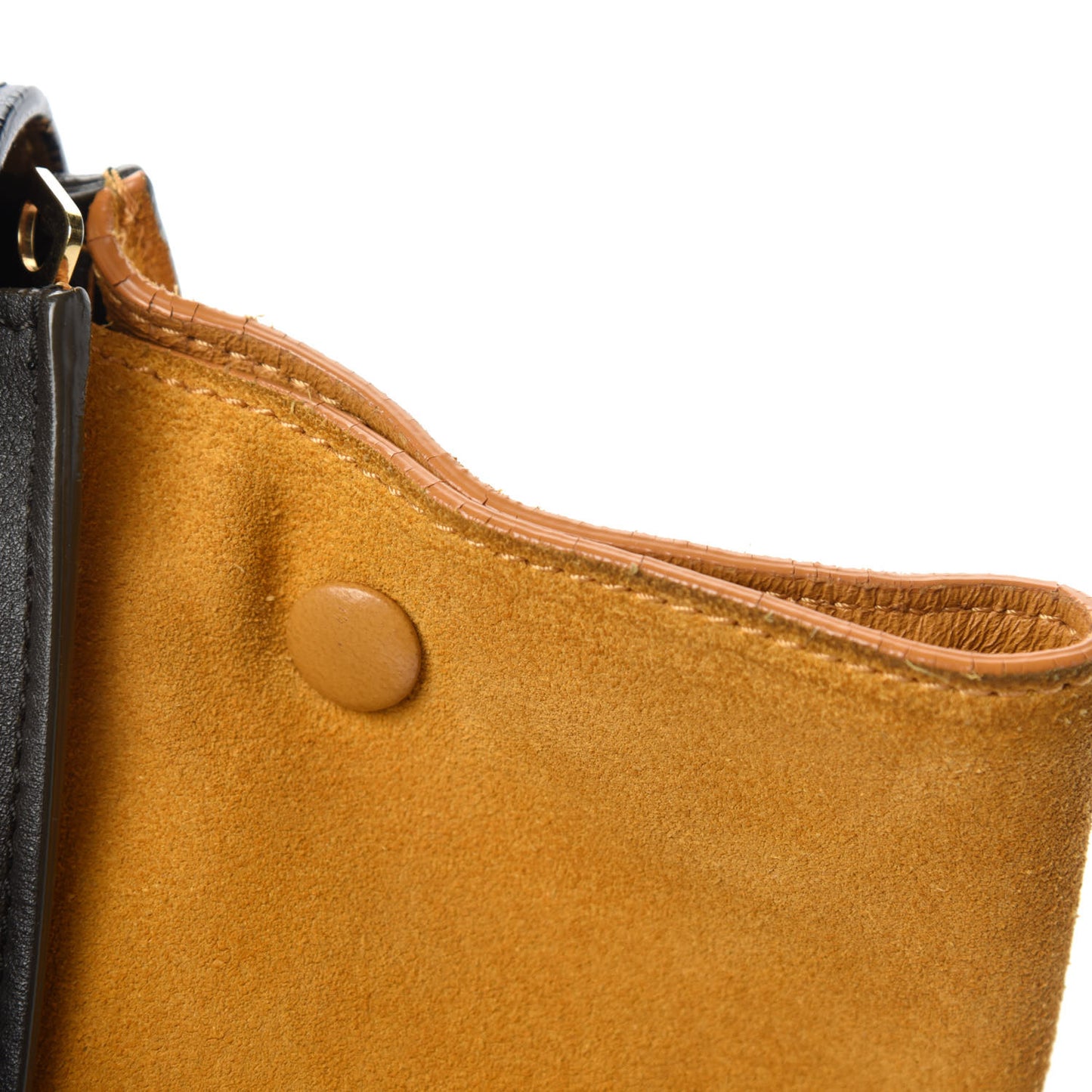 Smooth Calfskin Suede Medium Tri-Color Trapeze Mustard