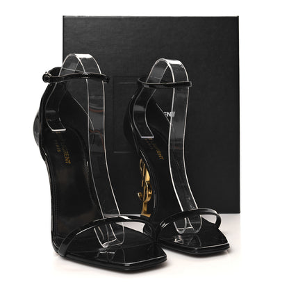 Saint Laurent Patent Calfskin Opyum 110 Sandals 41 Black Gold 9 of 9