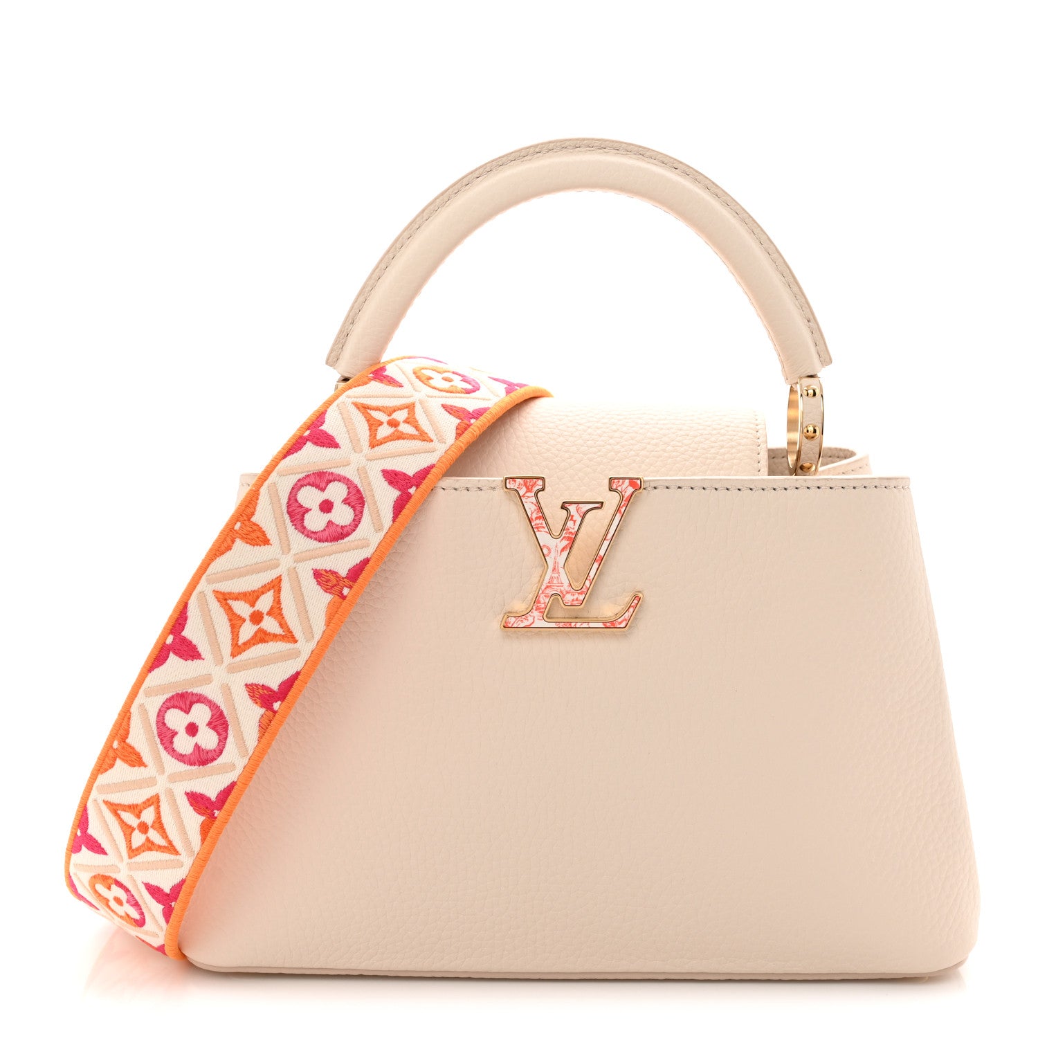 Louis Vuitton Taurillon By The Pool Capucines BB Pearly Cream Coral 1 of 10
