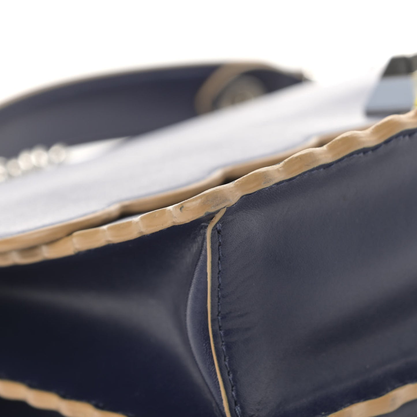 Vitello Liberty Scalloped Studded Kan I Shoulder Bag Blueberry
