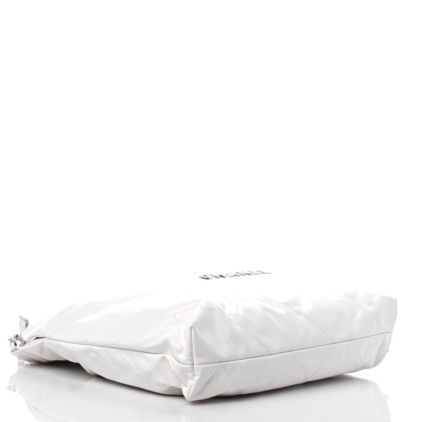 Shiny Calfskin Quilted Chanel 22 White