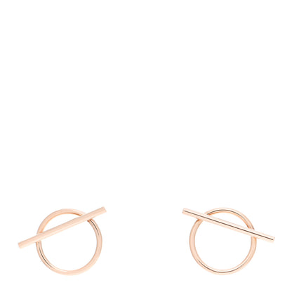 Hermes 18K Rose Gold MM Echappee Earrings 1 of 5