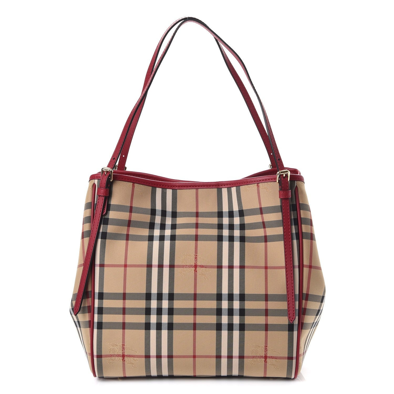 Burberry Horseferry Check Small Canterbury Tote Parade Red 1 of 8