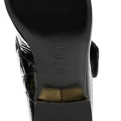 Chanel Patent Goatskin Cap Toe Mary Janes 38 Black 6 of 8
