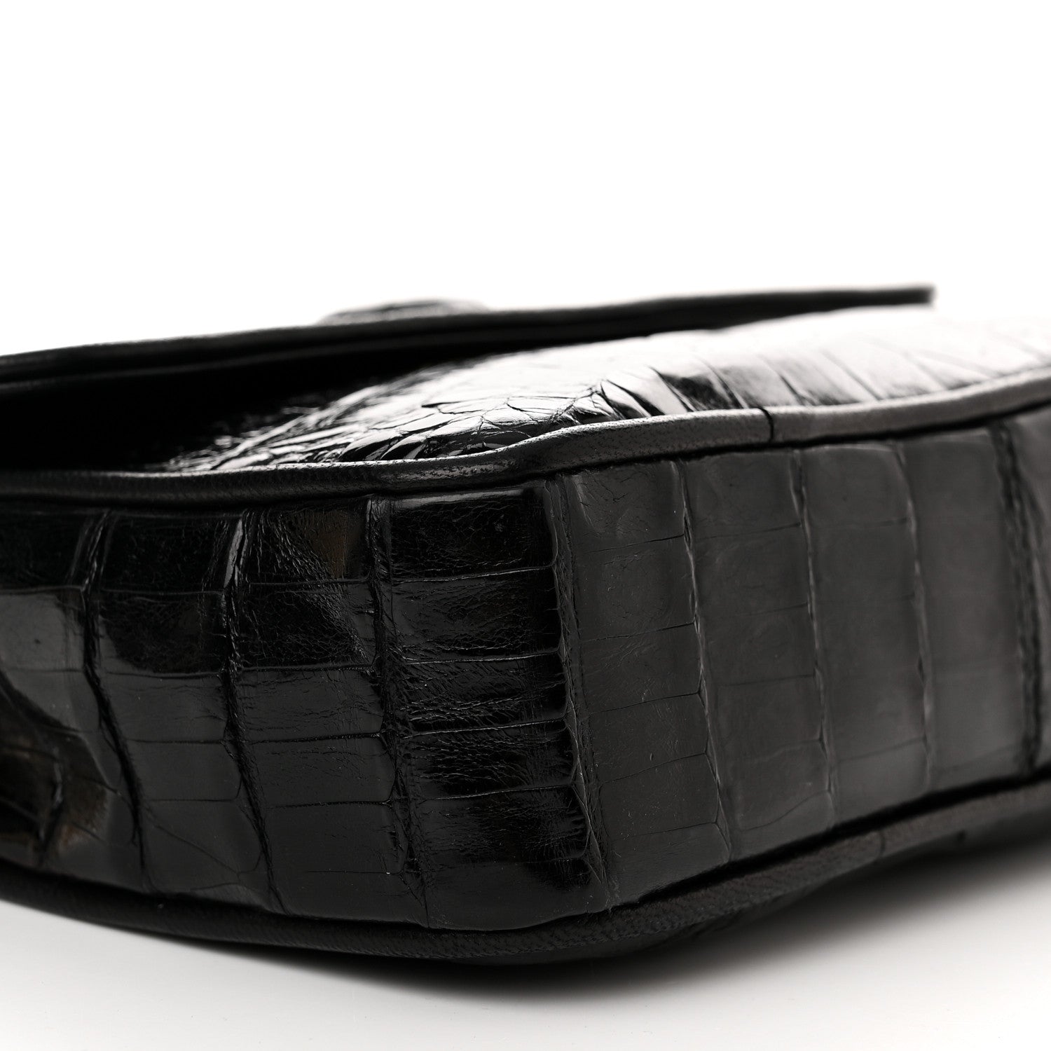 Chanel Shiny Crocodile Flap Black 10 of 15