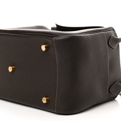 Hermes Taurillon Clemence Lindy 26 Chocolate 10 of 11
