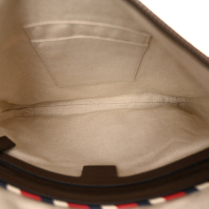 Gucci Soft GG Supreme Monogram Courrier Web Medium Flat Messenger Bag Beige New Acero Multicolor 5 of 10