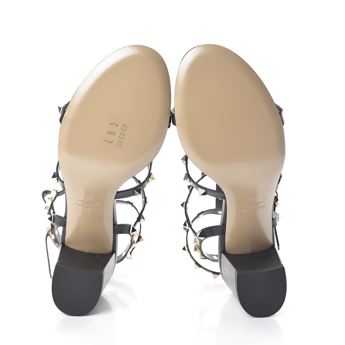 Calfskin Rockstud 60mm City Sandals 41 Black