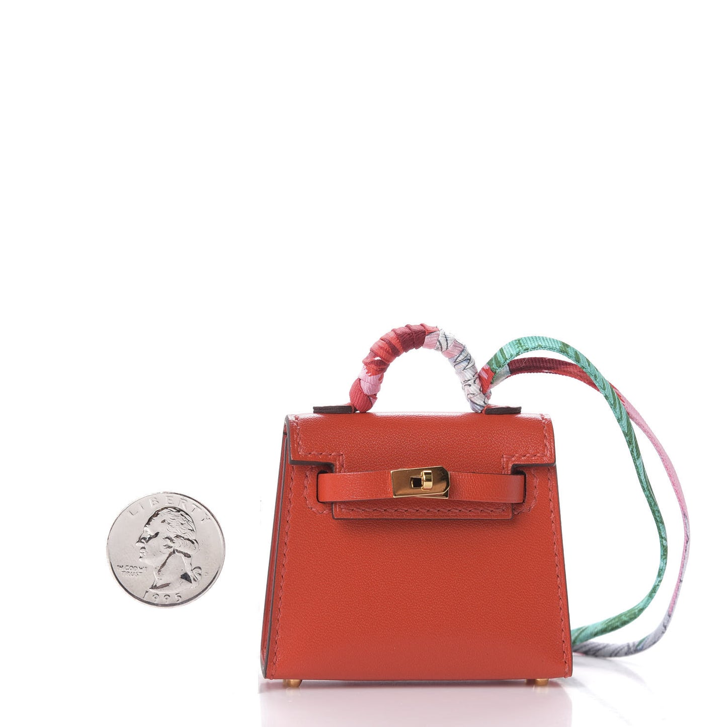 Tadelakt Mini Kelly Twilly Bag Charm Capucine