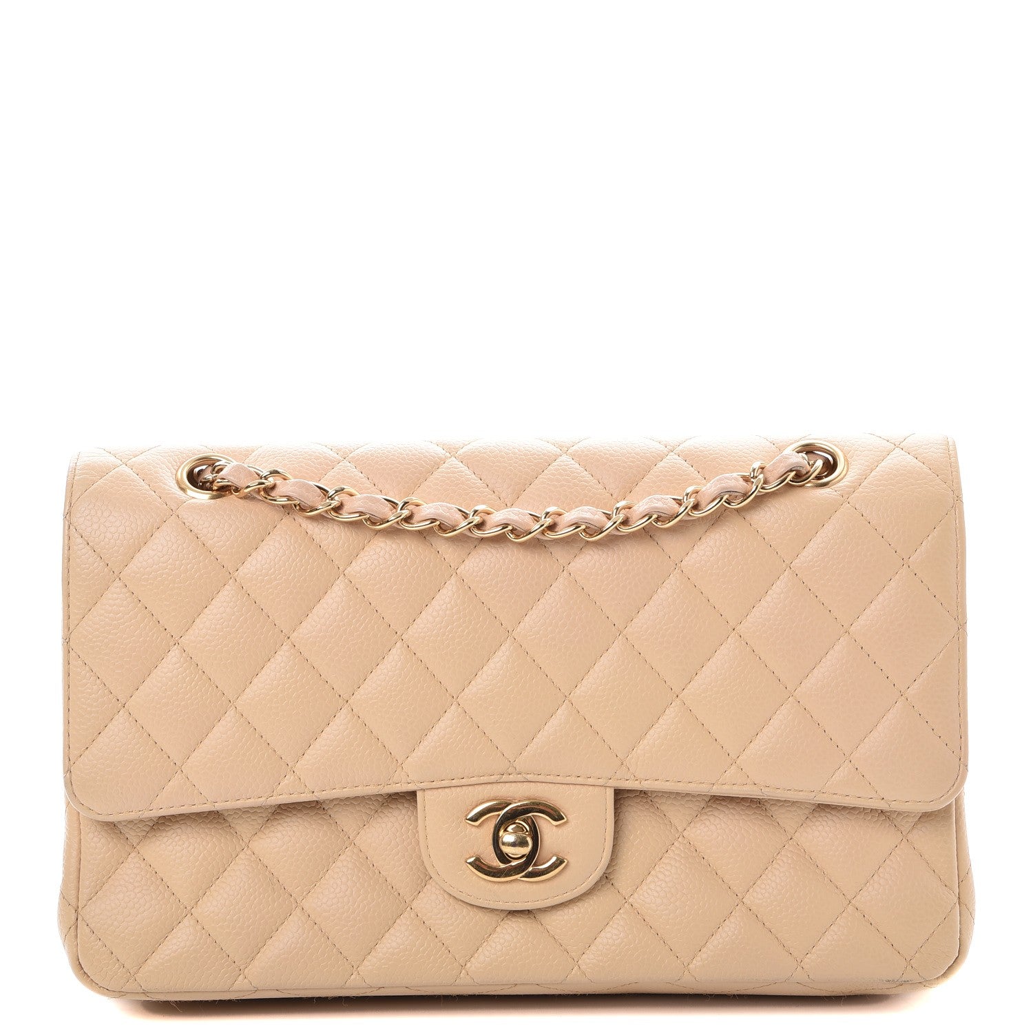 Chanel Caviar Quilted Medium Double Flap Beige Clair 1 of 8