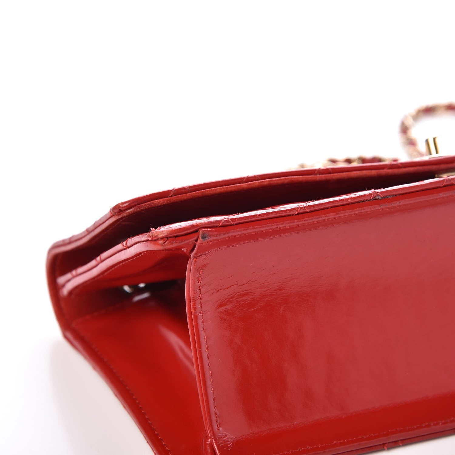 Chanel Glazed Calfskin Quilted East West Flap Red 10 of 13