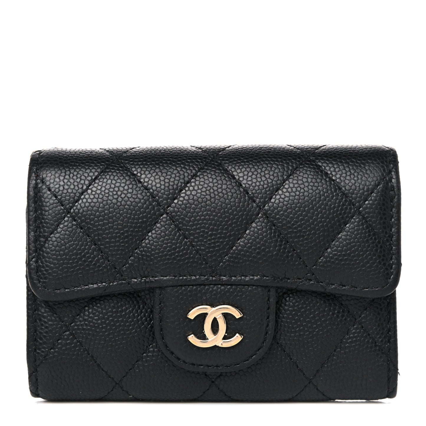 Caviar Quilted Classic 4 Key Holder Wallet Black