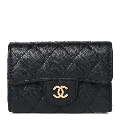 Chanel Caviar Quilted Classic 4 Key Holder Wallet Black 1 of 14