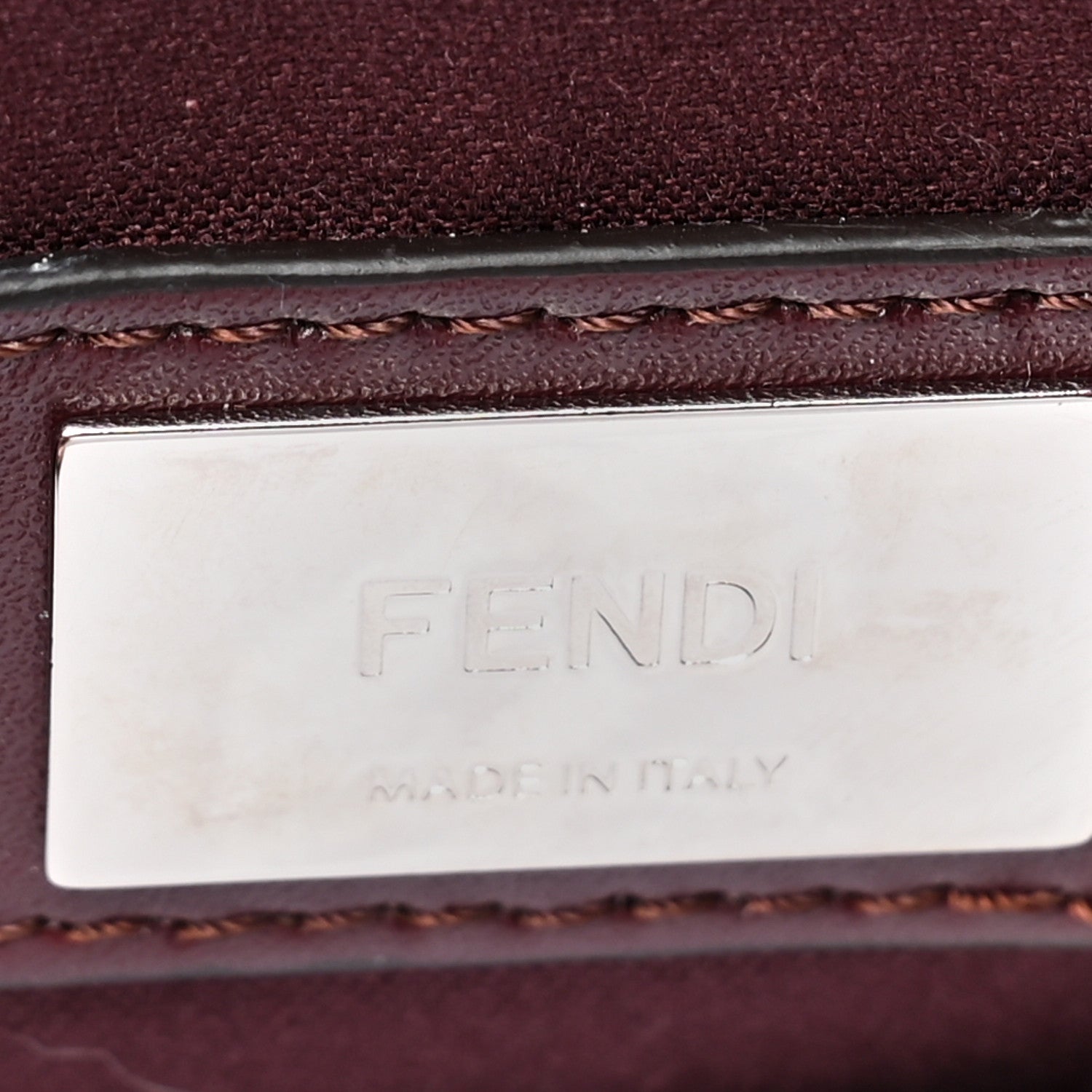 Fendi Vitello Liberty Lucido Metal Monster Eyes Medium Roll Tote Grey 6 of 16