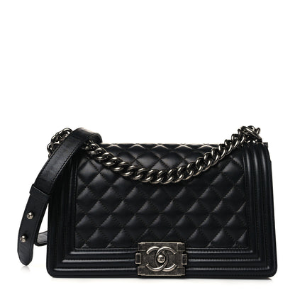Chanel Lambskin Quilted Medium Boy Flap Black 1 of 10