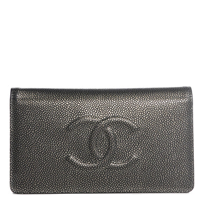 Chanel Caviar Yen Wallet Dark Silver 1 of 9