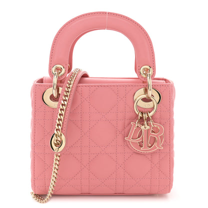 Christian Dior Lambskin Cannage Mini Lady Dior Peach Blossom 1 of 11