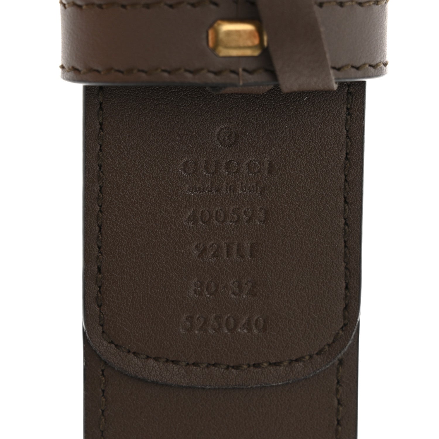 Gucci GG Supreme Monogram Matte Plutone Calfskin Double G 40mm Belt 80 32 Beige Ebony New Acero 5 of 7
