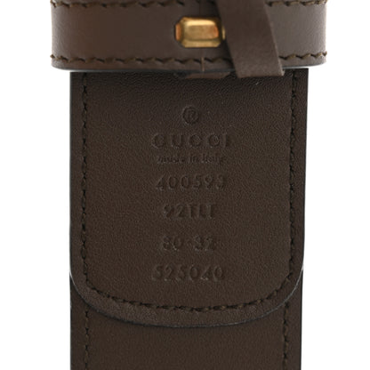 Gucci GG Supreme Monogram Matte Plutone Calfskin Double G 40mm Belt 80 32 Beige Ebony New Acero 5 of 7