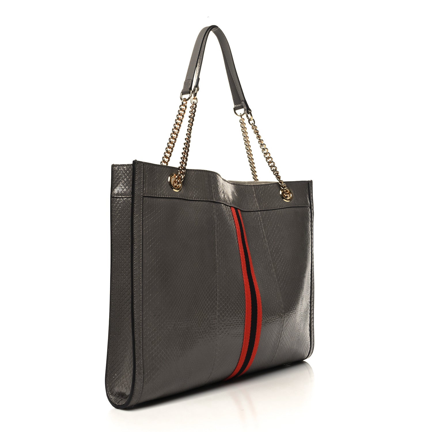 Gucci Snakeskin Large Rajah Chain Tote Dusty Grey 4 of 12