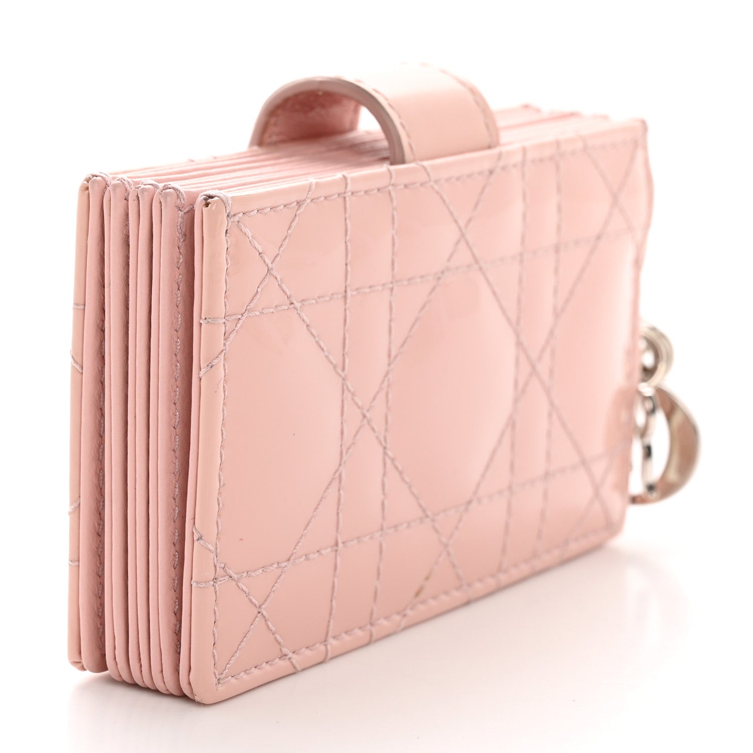 Christian Dior Patent Cannage Lady Dior 5-Gusset Card Holder Pink 3 of 10
