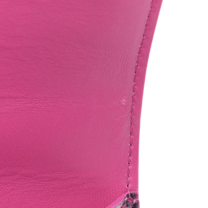 Balenciaga Shiny Calfskin Python Effect Small Hourglass Top Handle Bag Fuchsia Black 12 of 12