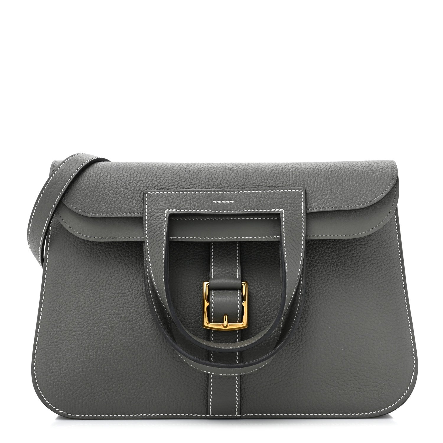 Hermes Taurillon Clemence Halzan 31 GM Gris Meyer 1 of 10