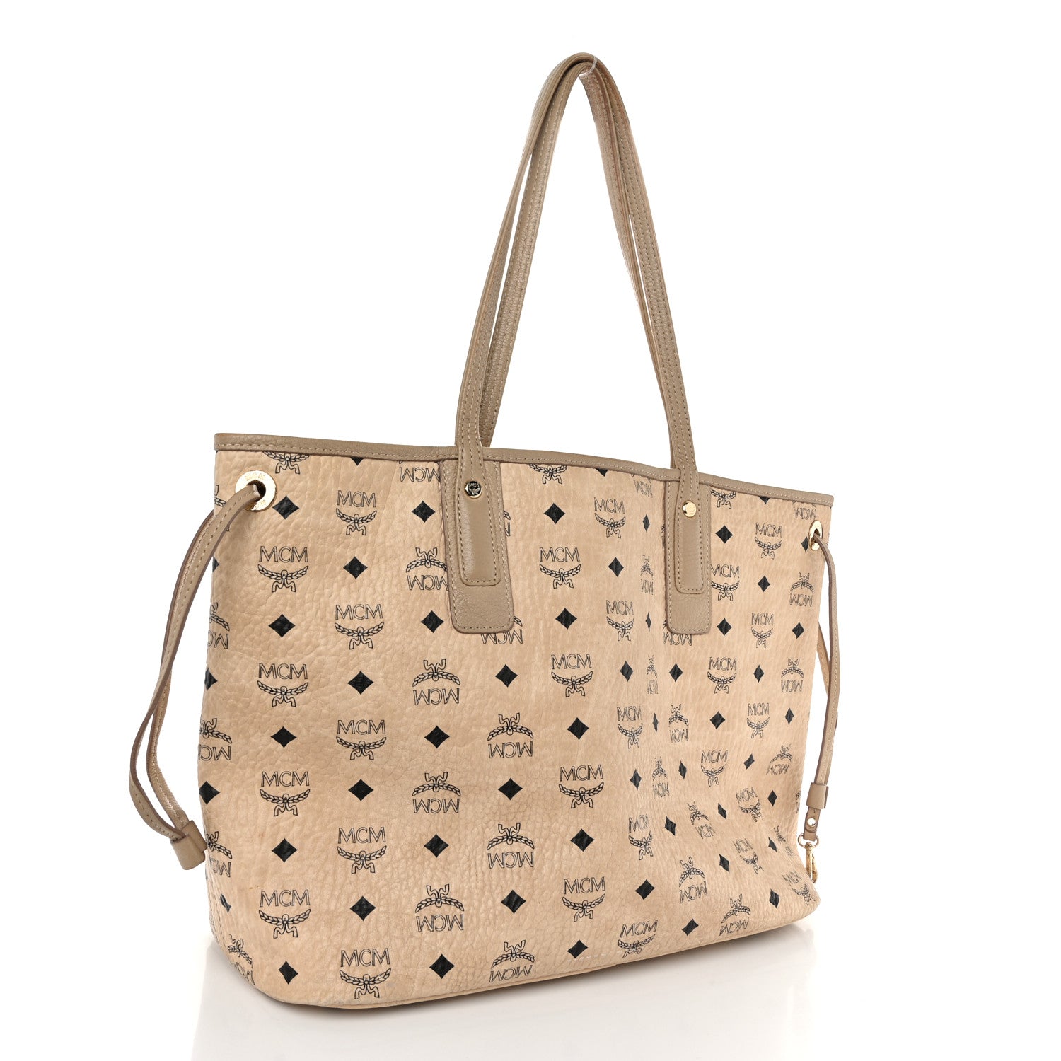 MCM Visetos Medium Liz Reversible Shopper Tote Beige 4 of 16