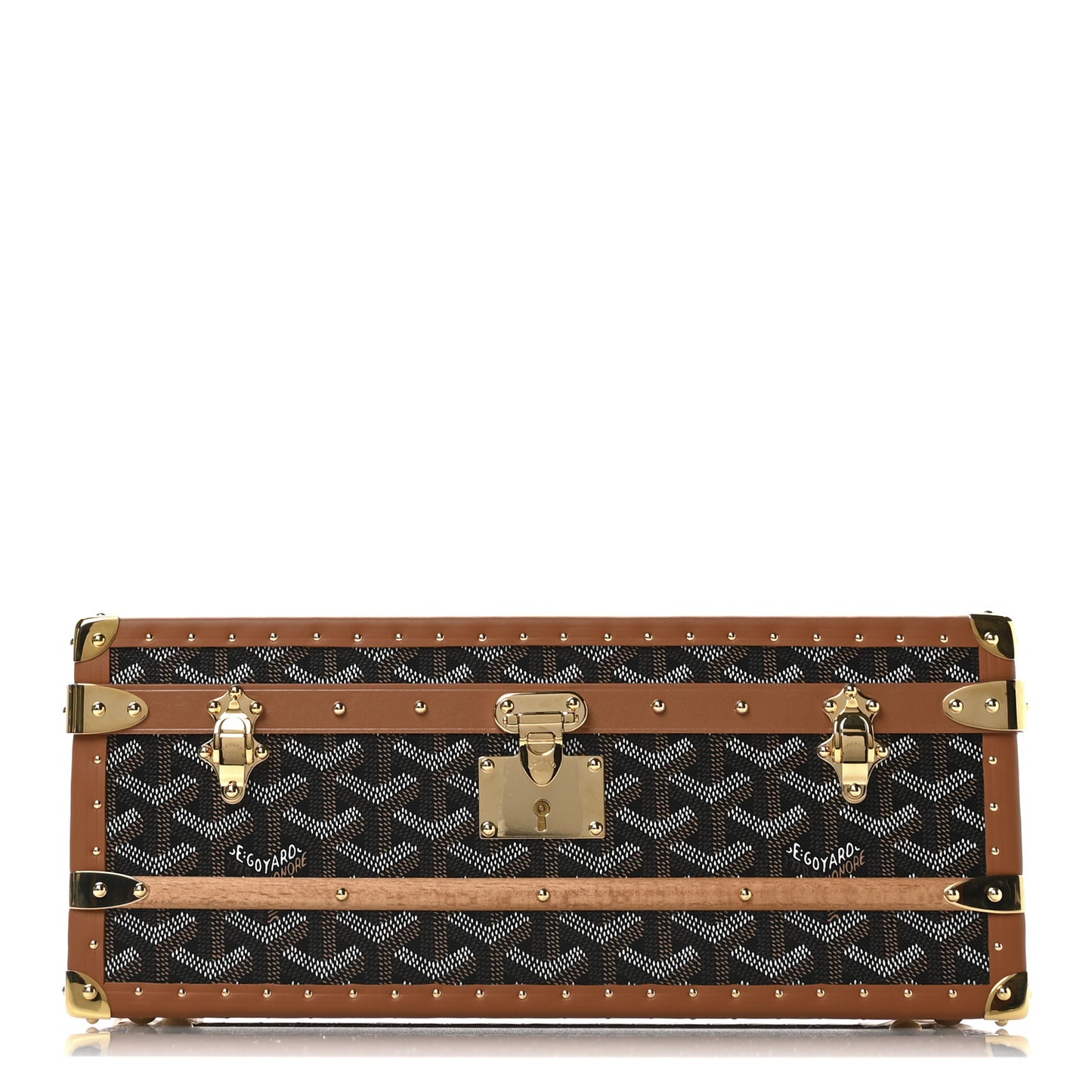Goyardine 352 Trunk Black Tan