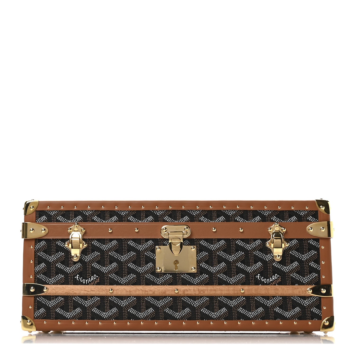 Goyard Goyardine 352 Trunk Black Tan 1 of 12