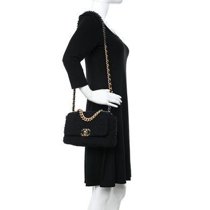 Chanel Tweed Quilted Medium Chanel 19 Flap Black 2 of 9