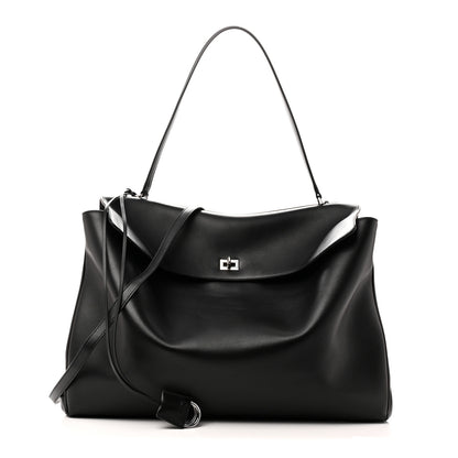 Balenciaga Smooth Calfskin Rodeo XL Top Handle Handbag Black 1 of 10