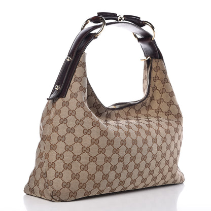 Gucci Monogram Medium Horsebit Chain Hobo Dark Brown 3 of 15