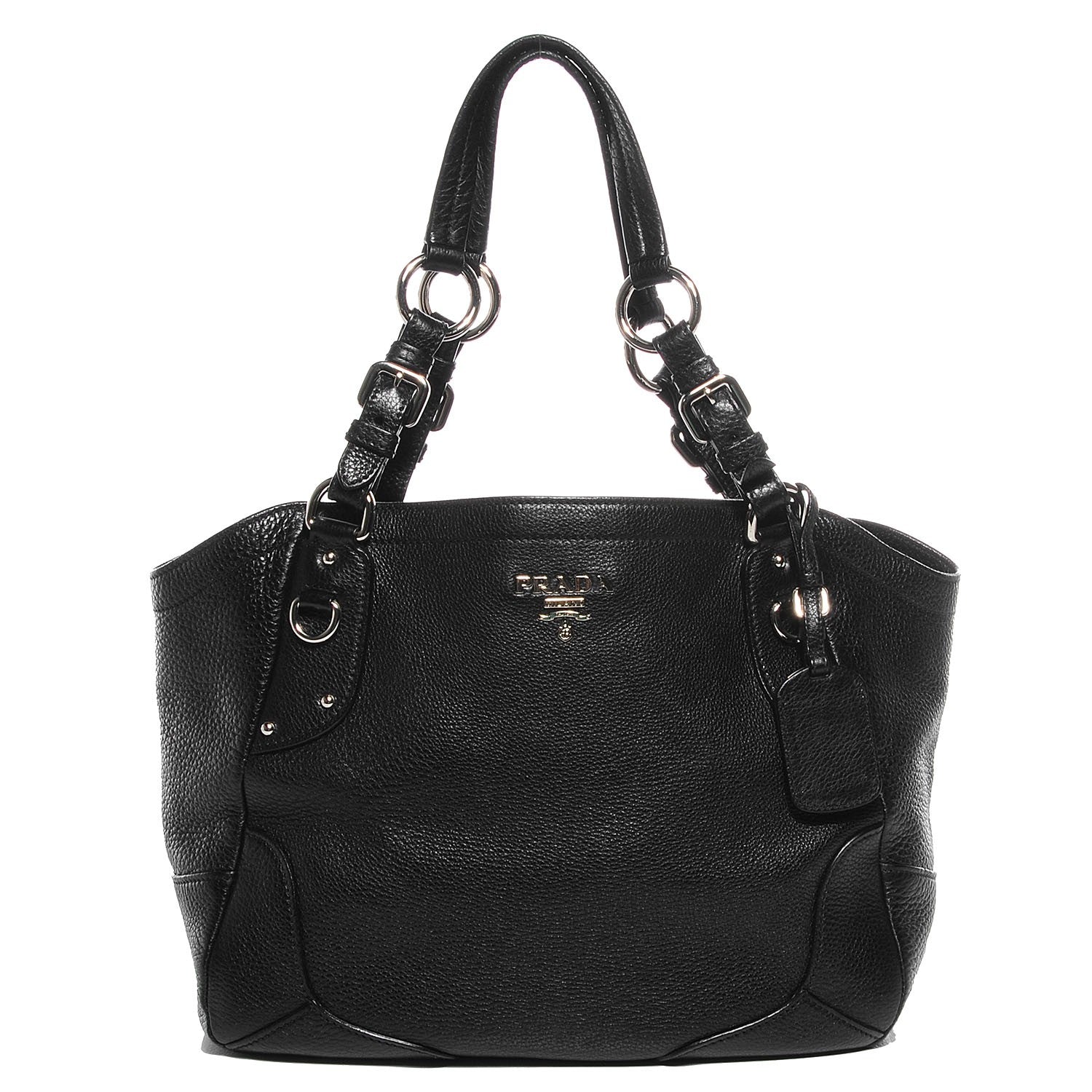 Prada Vitello Daino Shoulder Bag Black 1 of 10