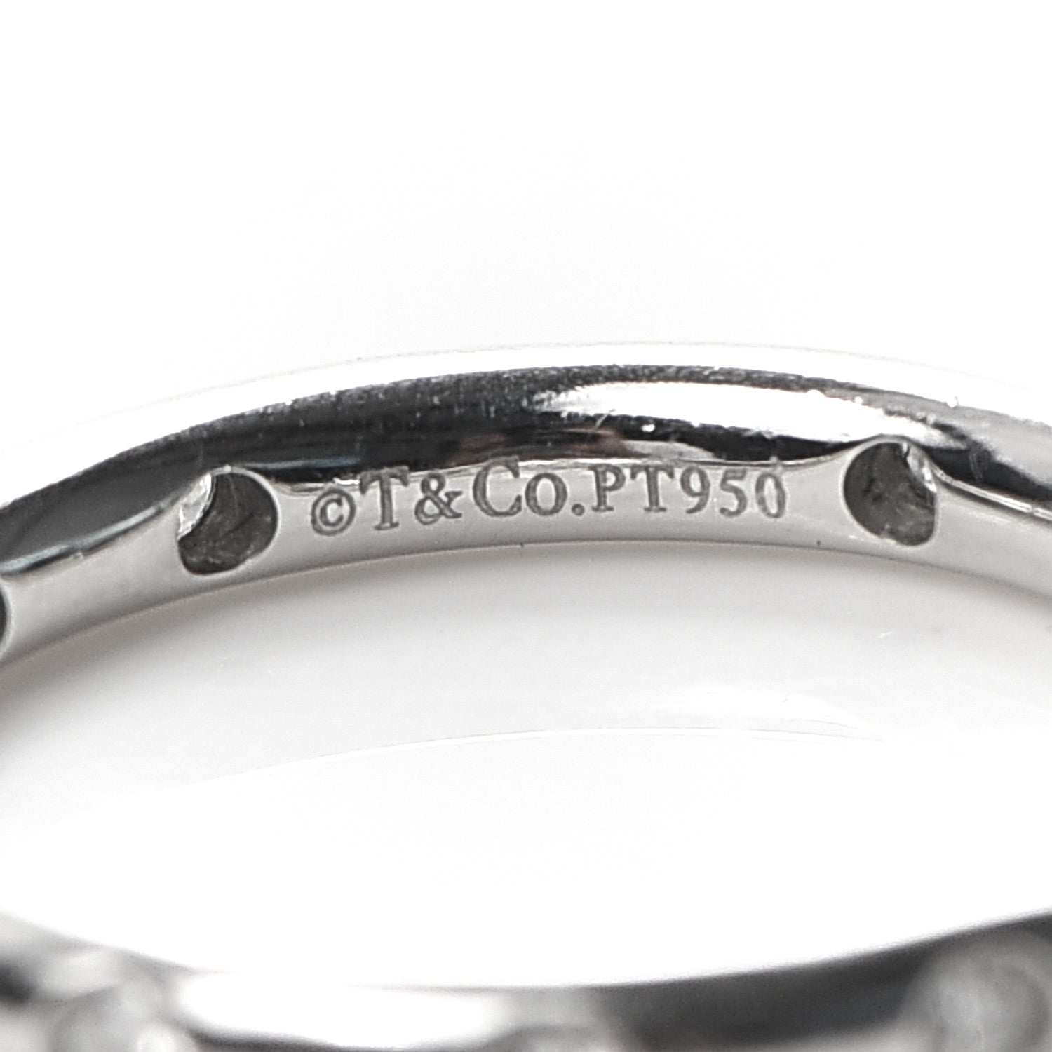 Tiffany Platinum Diamond Bezet Band Ring 54 7 4 of 5