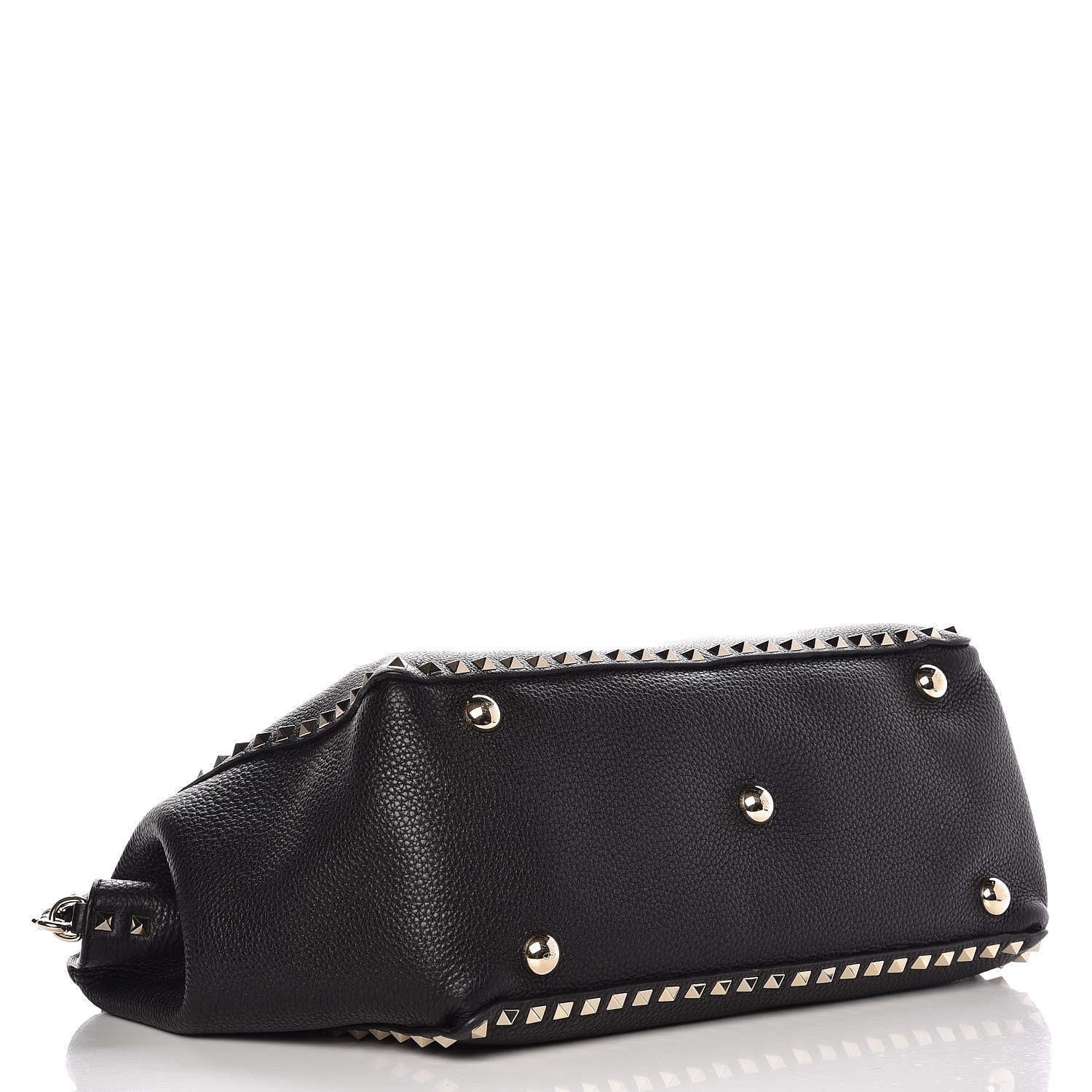 Valentino Garavani Alce Printed Calfskin Medium Rockstud Tote Black 4 of 7