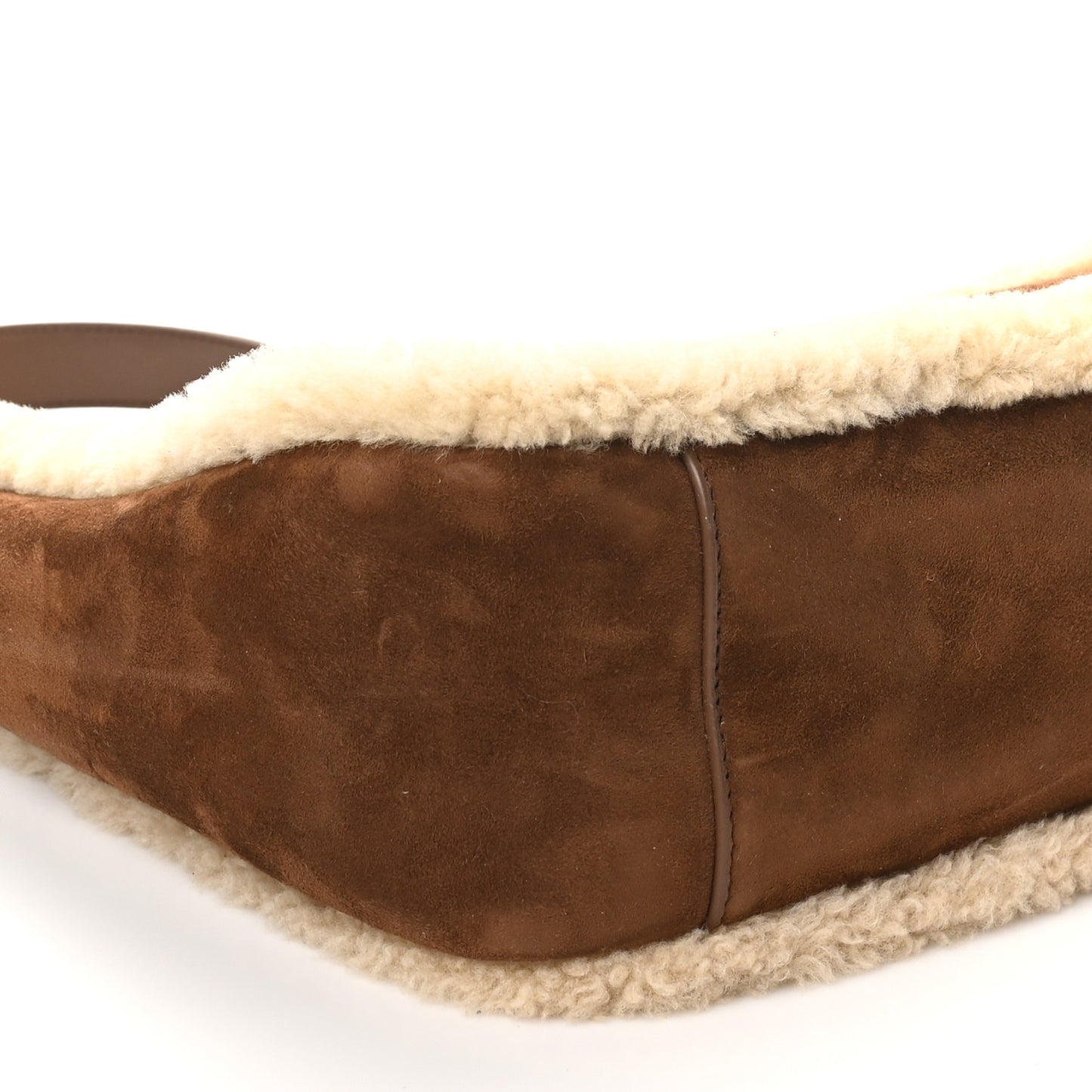 Suede Shearling Small Le 5 A 7 Soft Hobo  Dark Sigaro Natural Beige