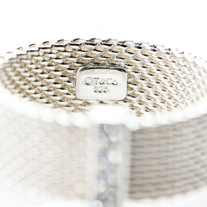 Tiffany Sterling Silver Diamond Somerset Mesh Ring 51 5.75 3 of 3