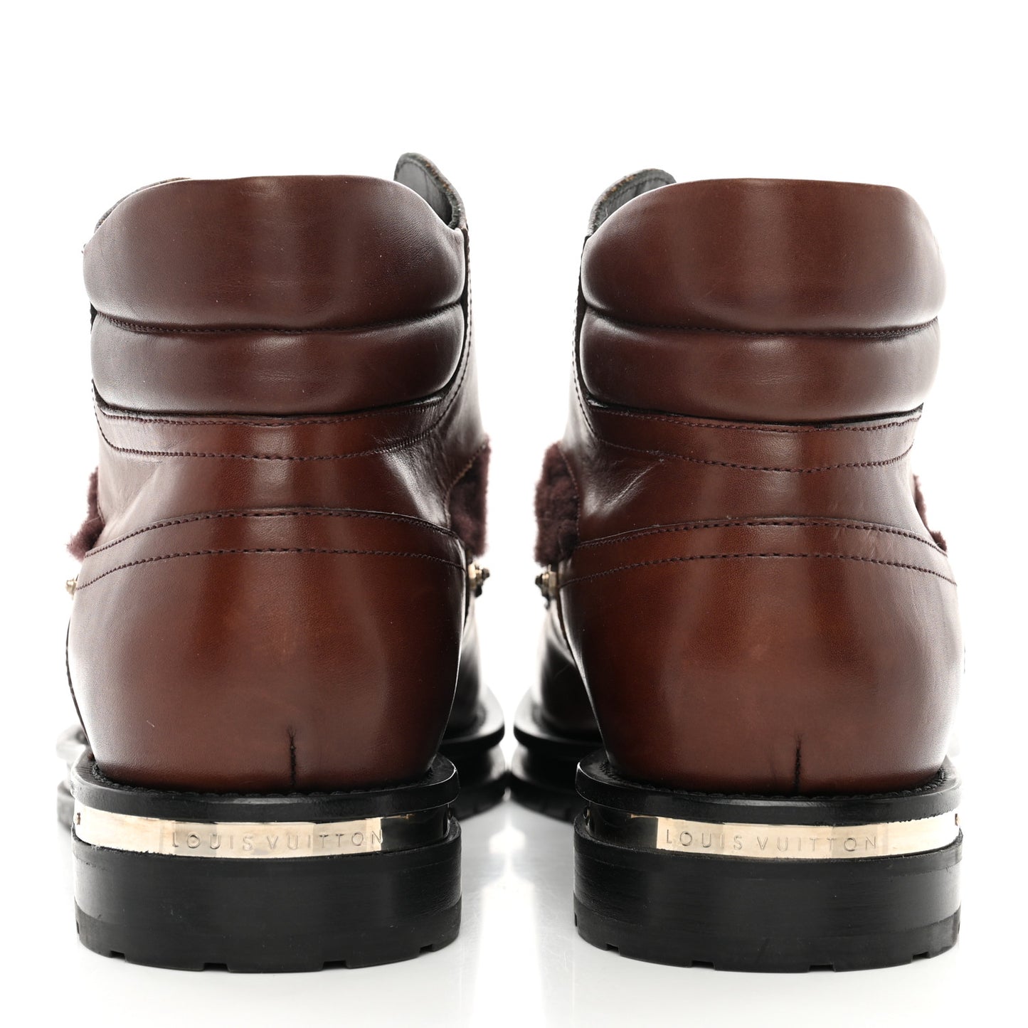Calfskin Sherpa Mens Ankle Boots 10 Brown