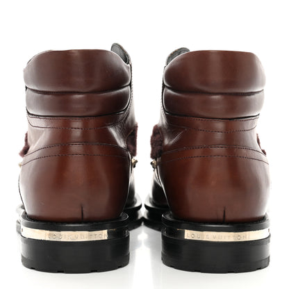 Louis Vuitton Calfskin Sherpa Mens Ankle Boots 10 Brown 5 of 16