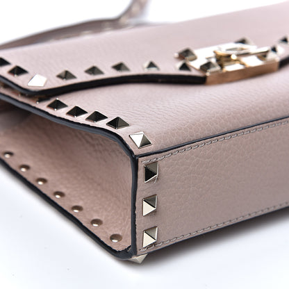 Valentino Garavani Pebbled Calfskin Medium Rockstud Flip Lock Crossbody Bag Poudre 6 of 8
