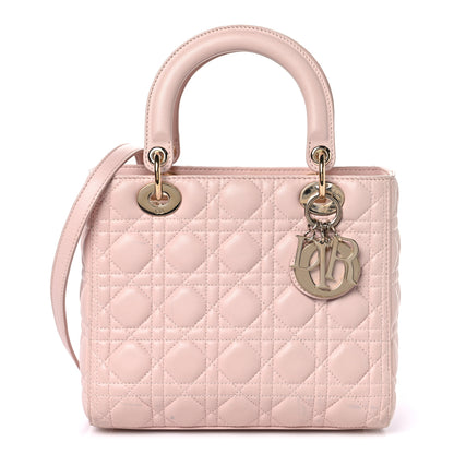 Christian Dior Lambskin Cannage Medium Lady Dior Light Pink 1 of 15