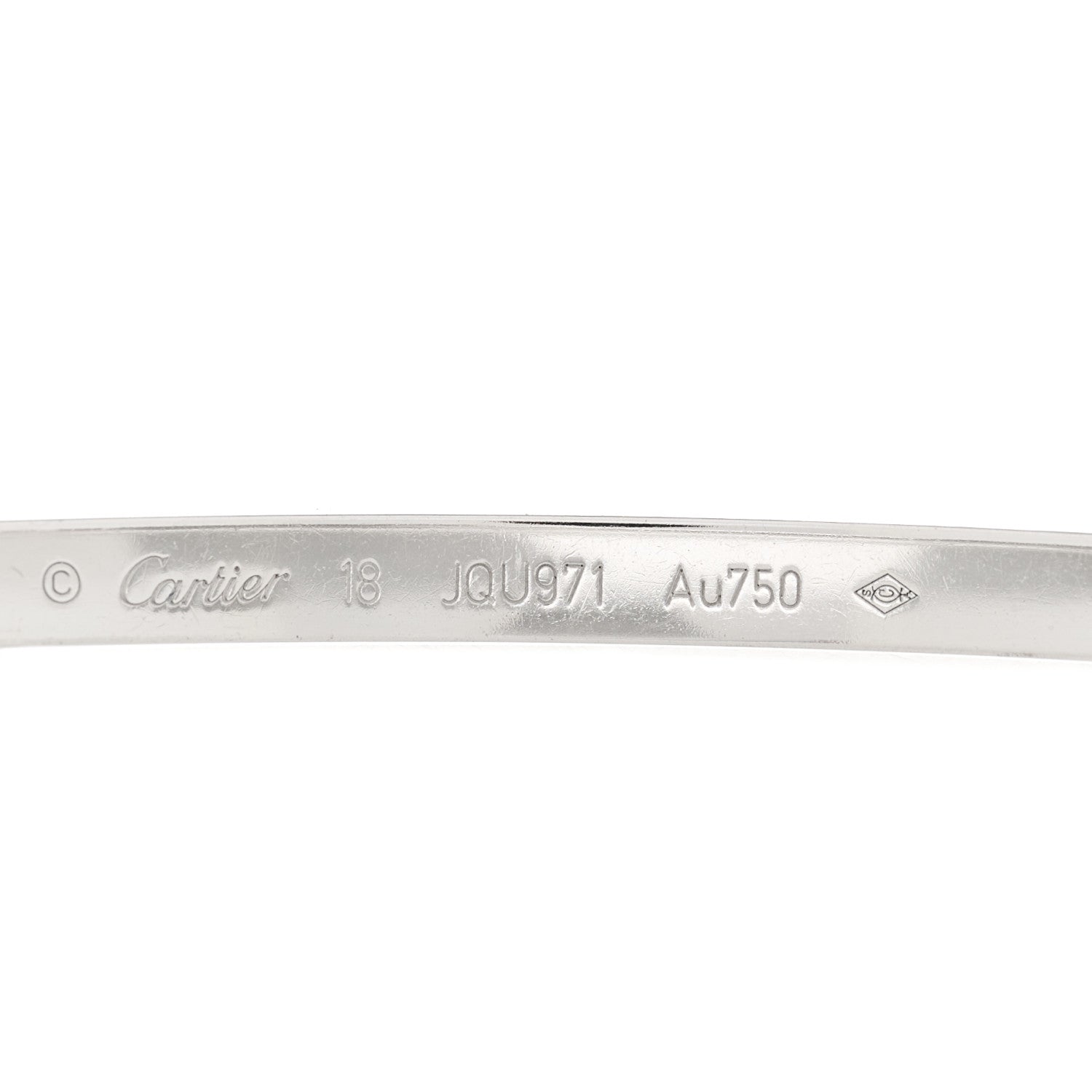 Cartier 18K White Gold Diamond Small LOVE Paved Bracelet 18 3 of 5
